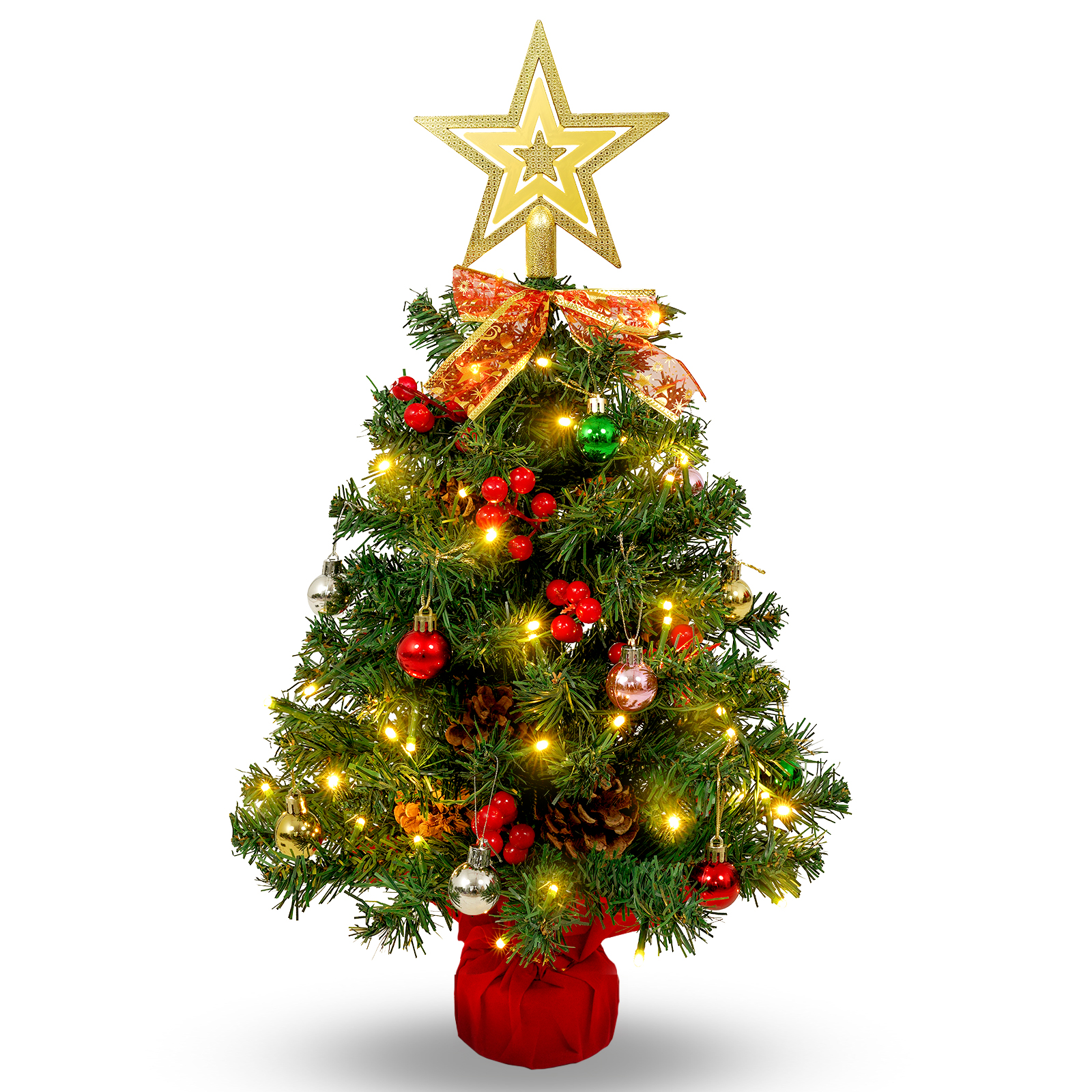 Culivaro 2ft Small Prelit Tabletop Christmas Tree 